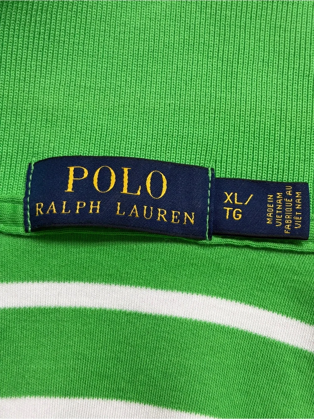 Polo Ralph Lauren Polo Shirt Mens XL Green White Striped Multicolor Pony Logo